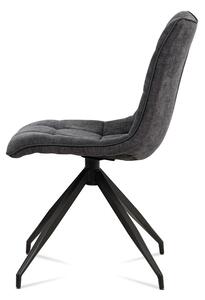 Jídelní židle HC-396 GREY2 látka a ekokůže šedá, kov antracit