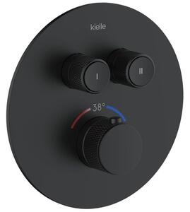 Kielle Oudee Termostatická podomítková baterie se 2 výstupy a tělesem, černá mat 10602204