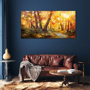 Obraz na skle Obraz na skle Podzimní Lesní listy přírody