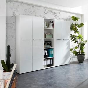 Bílá lesklá kancelářská skříň Germania Monteria 4204 196 x 80 cm