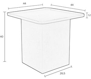 White Label Krémově bílý matný kovový odkládací stolek WLL SVERRE 44 x 44 cm