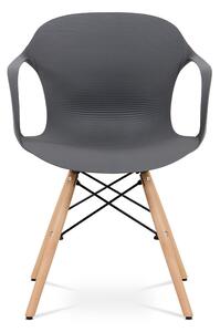 Designová jídelní židle strukturovaný plast šedá natural ALBINA GREY