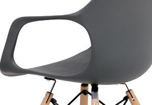Designová jídelní židle strukturovaný plast šedá natural ALBINA GREY