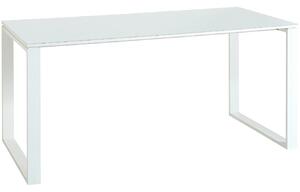 Bílý lesklý kancelářský stůl GEMA Morello 160 x 80 cm