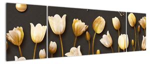 Obraz zlatých tulipánů (170x50cm)