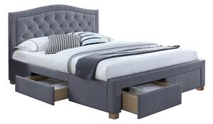Čalouněná postel ELECTRA VELVET 160 x 200 cm barva šedá / dub