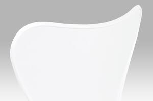 Jídelní židle CT-742 WT plast bílý, podnož buk, kov černý