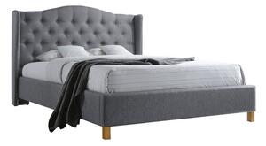 Čalouněná postel ASPEN 160 x 200 cm barva šedá / dub