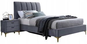 Čalouněná postel MIRAGE VELVET 90 x 200 cm barva šedá/zlatá
