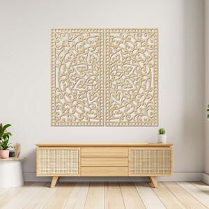 Dřevěný 2-dílný obraz Mandala – Vyřezávaná nástěnná dekorace - FLOUFER: Překližka Topol - Honey 3071 20 cm 4452-91208 PR0514-C