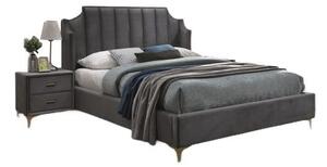 Čalouněná postel MONAKO VELVET 160 x 200 cm barva šedá / zlatá