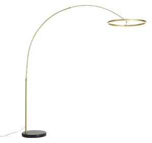 Designová oblouková stojací lampa zlatá vč. LED s 3-stupňovým stmíváním - Anello