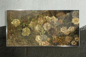 Obraz na skle Obraz na skle Abstrakce mincí květin