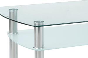 Konferenční stůl 100x60 cm v kombinaci sklo a leštěný nerez GCT-303 CLR1