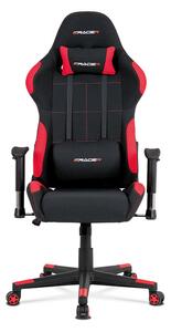 Autronic Kancelářská židle, houpací mech., černá + červená látka, plastový kříž