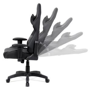 Kancelářská židle s polohovacím mechanismem černá ekokůže s černými doplňky KA-F03 BK