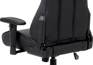 Kancelářská židle s polohovacím mechanismem černá ekokůže s černými doplňky KA-F03 BK