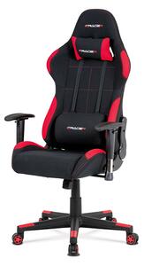 Autronic Kancelářská židle, houpací mech., černá + červená látka, plastový kříž