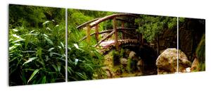 Obraz dřevěného mostu (170x50cm)