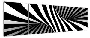 Černobílý abstraktní obraz (170x50cm)