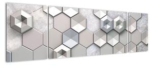 Abstraktní obraz - šestihrany (170x50cm)