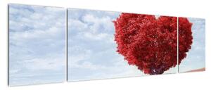 Červené srdce - obraz (170x50cm)