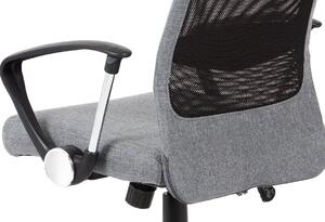 Kancelářská židle s houpacím mechanismem v kombinaci šedá látka a černá MESH KA-V206 GREY