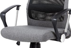 AUTRONIC Kancelářská židle, šedá látka a černá síťovina MESH, houpací mech., kovový kříž