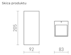 Rendl - Design Venkovní nástěnné svítidlo DESMOND v. 15 cm, 1xGU10, IP44