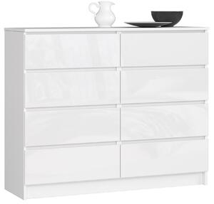 Komoda Kapil II (bílá + lesk bílý). Akce -15%