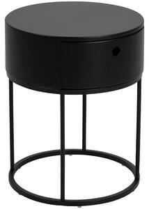 Scandi Černý lakovaný noční stolek Pulo 40 cm