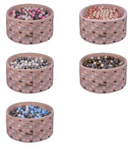 Suchý Bazének s míčky Medvídek - kulatý 40x80 cm + 200 míčků - různé barvy (Bazén kulatý s kuličkami 40x80 cm + 200 kuliček)