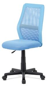 AUTRONIC Kancelářská židle, modrá MESH + ekokůže, výšk. nast., kříž plast černý