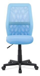 Kancelářská židle modrá v kombinaci látky MESH a ekokůže KA-V101 BLUE