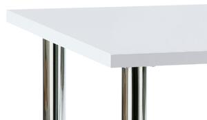 Jídelní stůl 120x75 cm chrom a vysoký bílý lesk AT-1914B WT