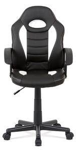 Výškově nastavitelná kancelářská židle z ekokůže v černobílé barvě KA-V107 WT