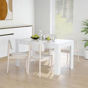 Jídelní stůl bílý s vysokým leskem 140x74,5x76 cm dřevotříska