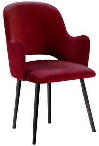 Červená sametová jídelní židle MICADONI MARIN