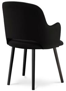 Černá sametová jídelní židle MICADONI MARIN