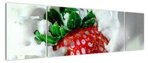 Obraz jahody v jogurtu (170x50cm)