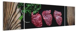 Obraz - steaky (170x50cm)