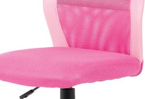 Kancelářská židle růžová v kombinaci látky MESH a ekokůže KA-V101 PINK
