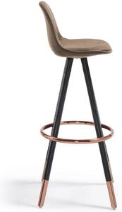 Hnědá koženková barová židle Kave Home Slad 75 cm