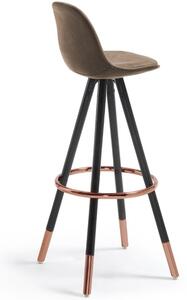 Hnědá koženková barová židle Kave Home Slad 75 cm