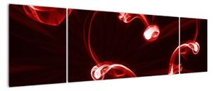 Abstraktní obraz - červené srdce (170x50cm)