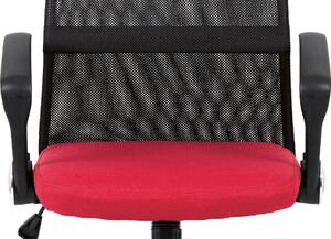 Kancelářská židle KA-V204 RED látka červená/síťovina černá