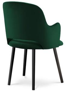 Tmavě zelená sametová jídelní židle MICADONI MARIN