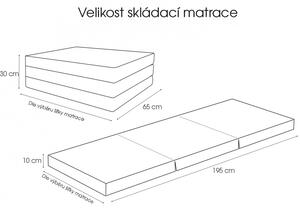 Skládací matrace pro hosty modrá 10 cm