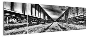 Železnice, koleje - obraz na zeď (170x50cm)