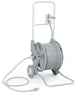 Outsunny vozík na hadici 45 m s klikou, 2‑režimovou pistolí a adaptérem — 45 x 44 x 78 cm | Aosom